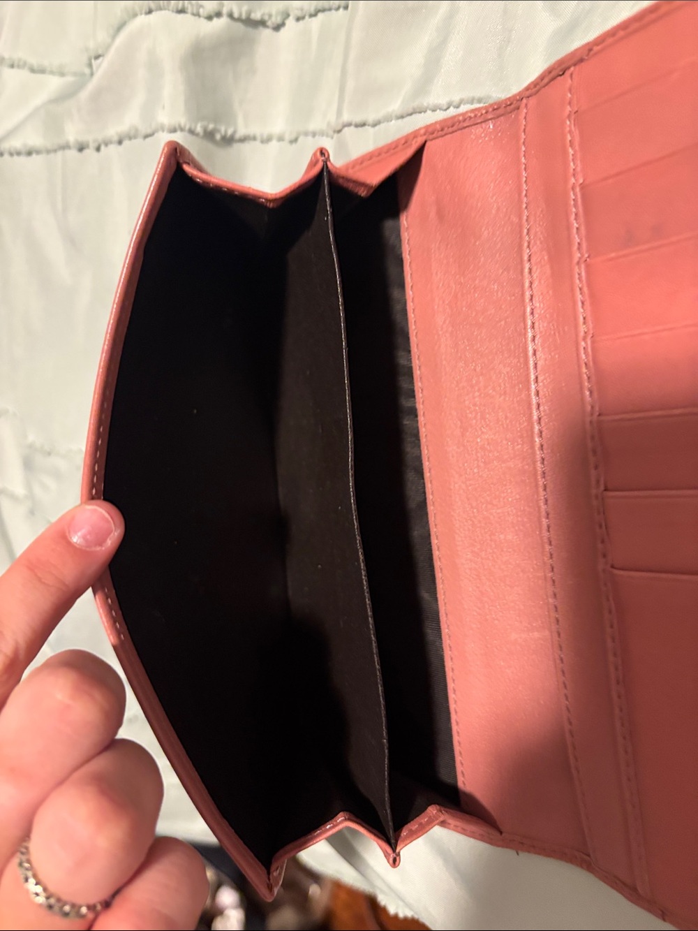 Gucci Brown Monogram Continental Wallet with Pink Trim and Gold Heart Plaque - Picture 9 of 12